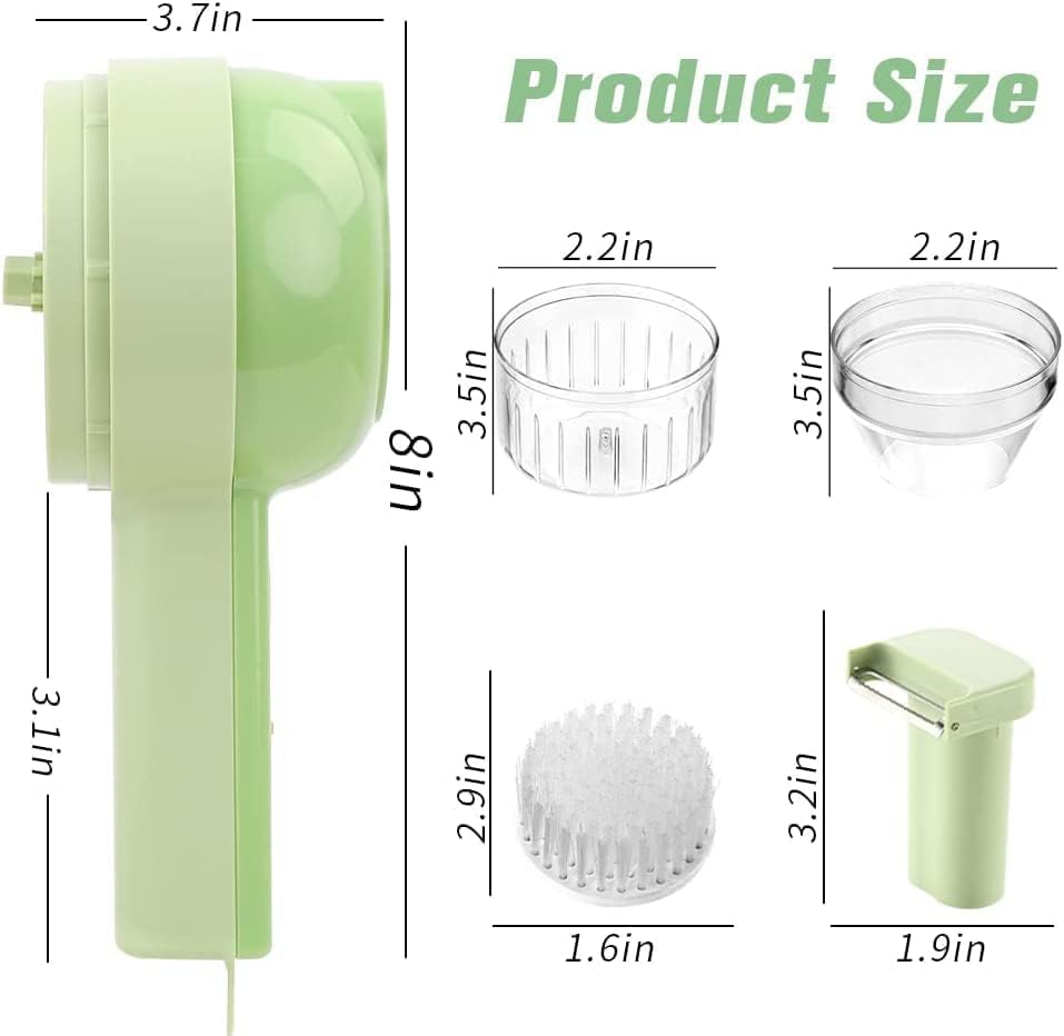 4-in-1 Electric Veggie Cutter & Slicer Set
