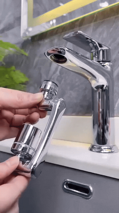 👉 “360° Faucet Extender – 2 Spray Modes”