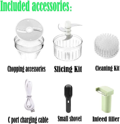4-in-1 Electric Veggie Cutter & Slicer Set