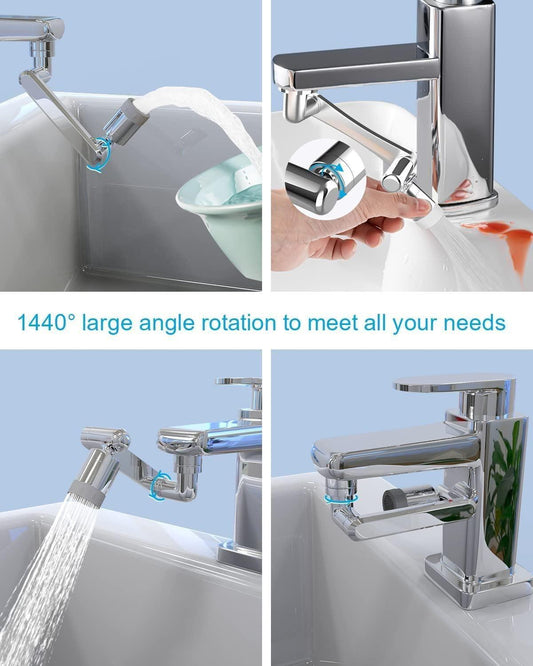 “360° Rotating Faucet Extender – Dual Mode Splash Filter”