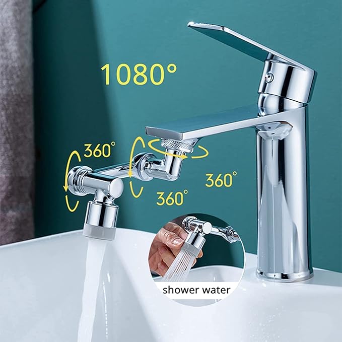“360° Rotating Faucet Extender – Dual Mode Splash Filter”