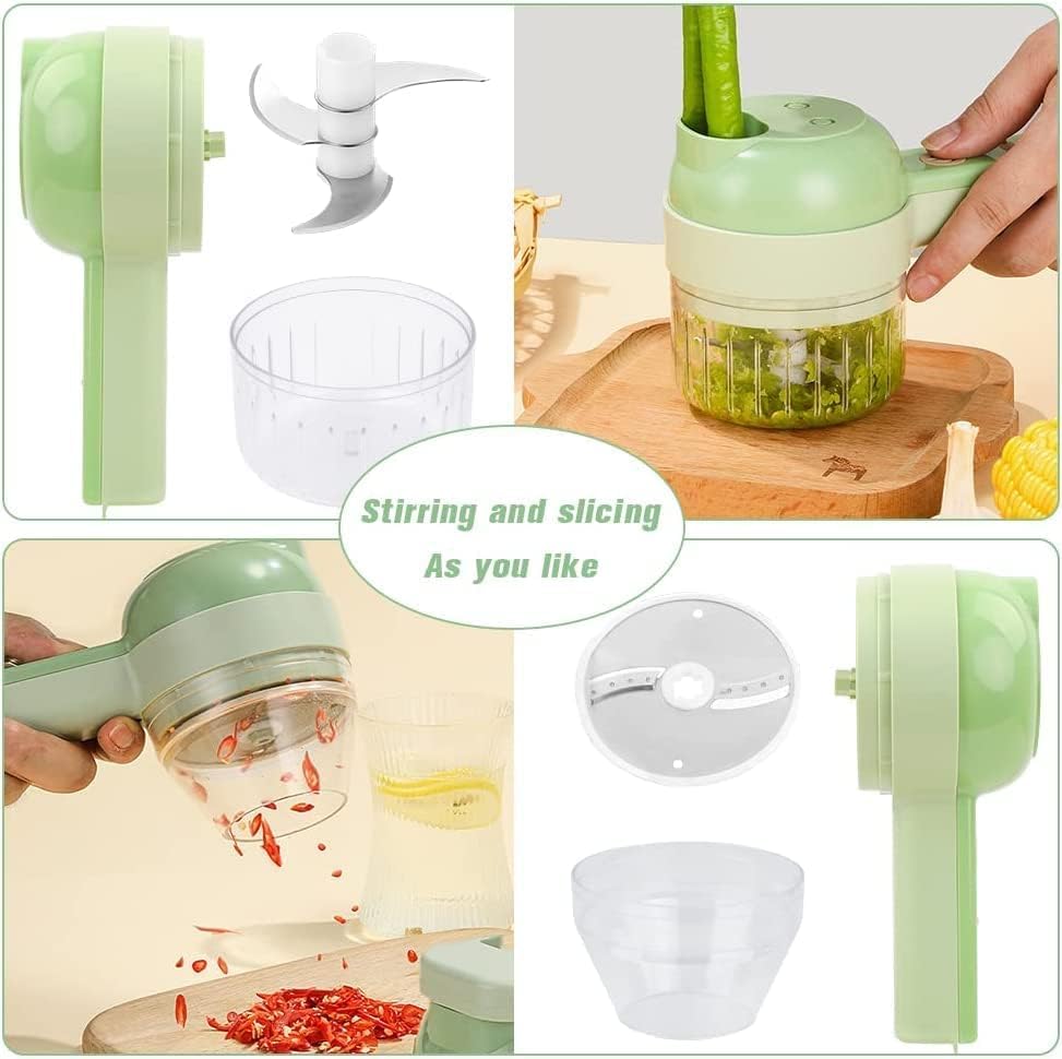 4-in-1 Electric Veggie Cutter & Slicer Set