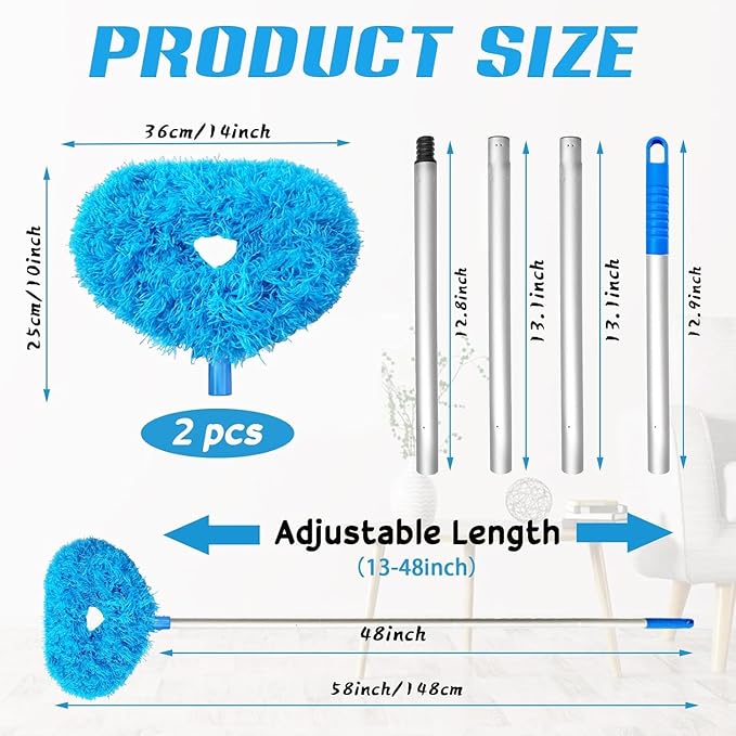 Washable Fan Cleaner Duster, Microfiber Dust Cleaner for Home, Kitchen, Car, Ceiling