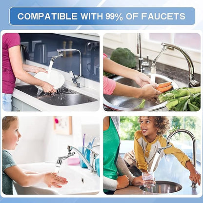 “360° Rotating Faucet Extender – Dual Mode Splash Filter”
