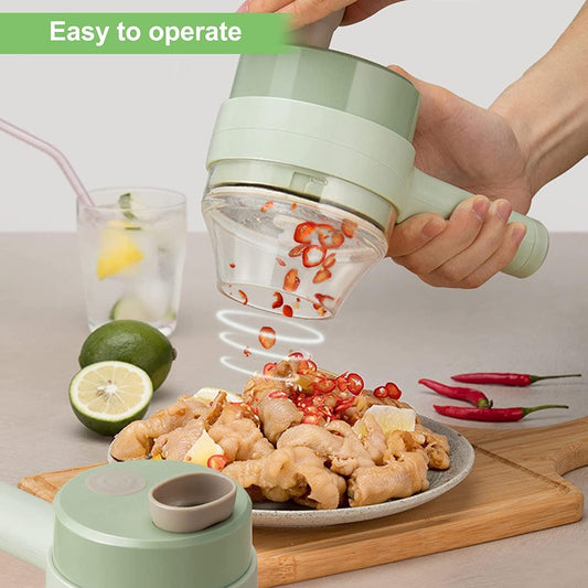 4-in-1 Electric Veggie Cutter & Slicer Set